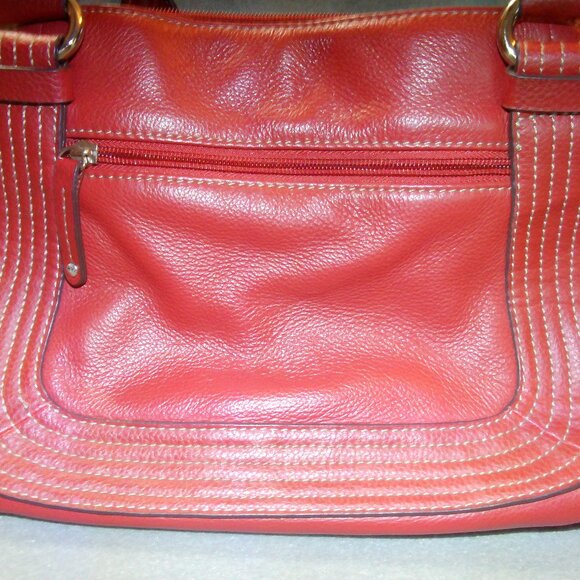 Tignanello Red Leather handbag- dbl strap- 12x8x5 - Picture 2 of 5